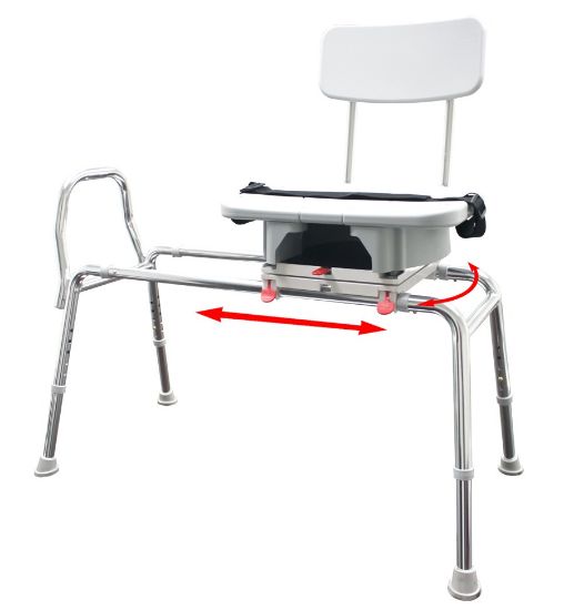 Picture of Swivel Sliding Transfer Bench, regular, with cut-out